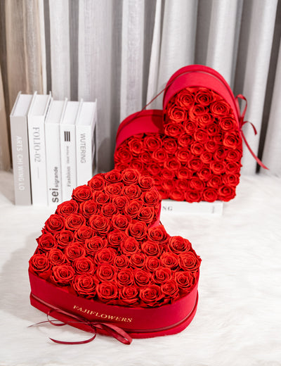 Valentines Day Heart Shaped 50 Flat Roses